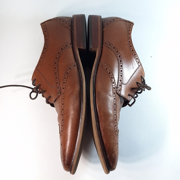 Florsheim 14137-257 Castellano Wingtip Lace Saddle Tan Leather, 10 - Picture 8 of 12